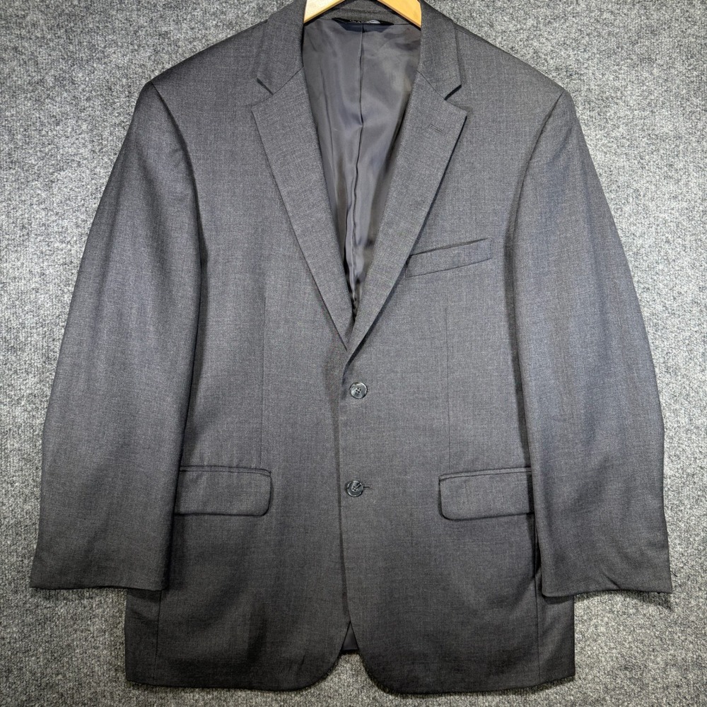 Jos. A. Bank Traveler Tailored Fit Blazer Mens 42R Grey 100% Wool Sport Coat